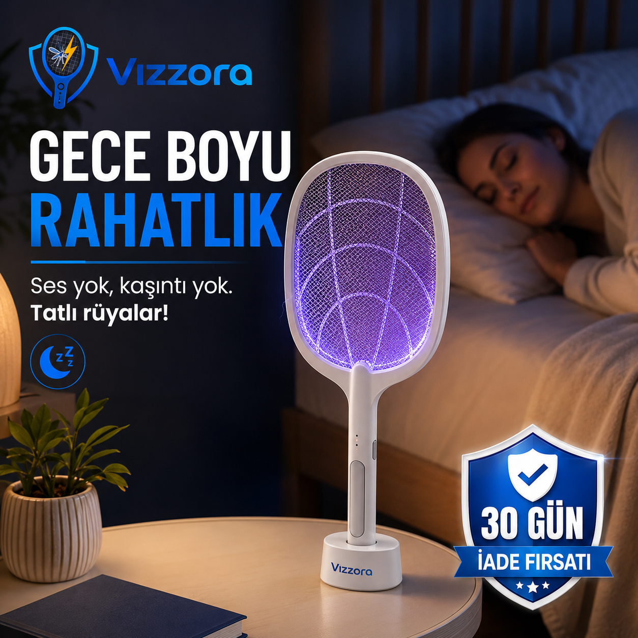 Vızzora® Elektrikli Sinek Öldürücü Raket
