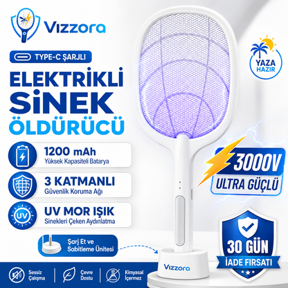 Vızzora® Elektrikli Sinek Öldürücü Raket