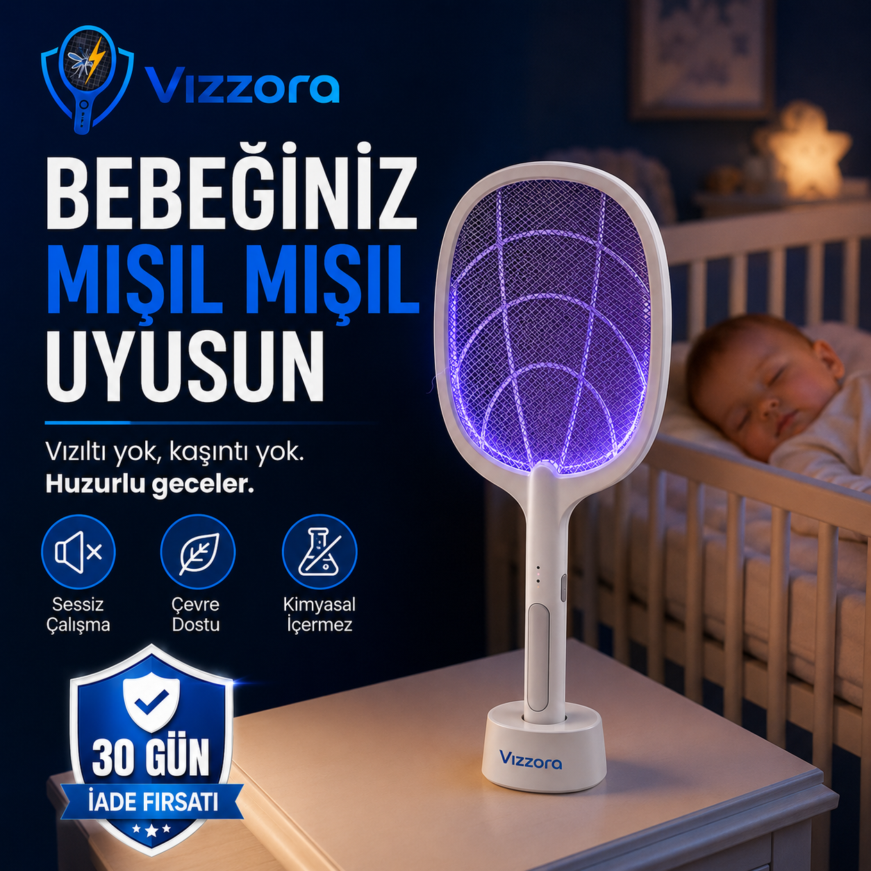 Vızzora® Elektrikli Sinek Öldürücü Raket